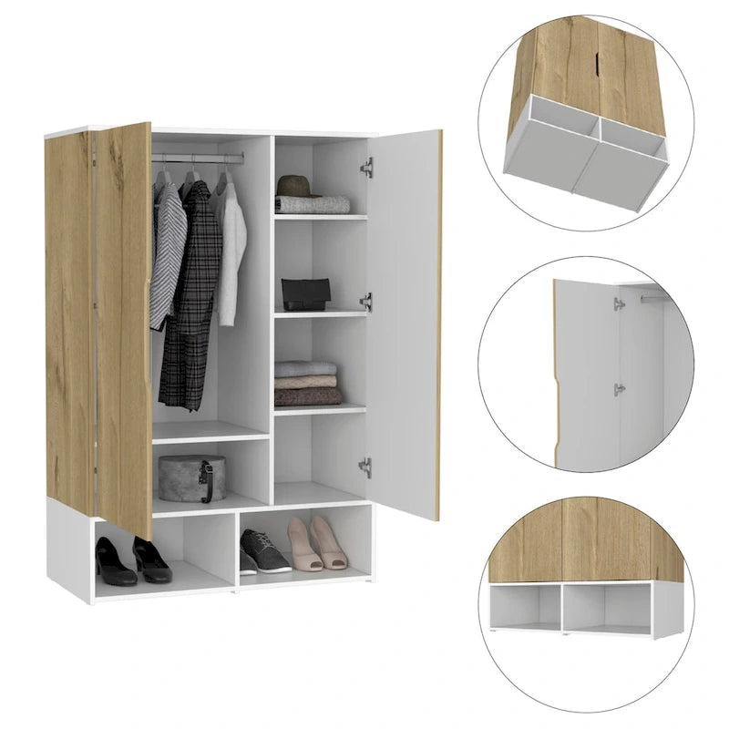 FM Furniture Rose Doppelschrank mit Kleiderstange