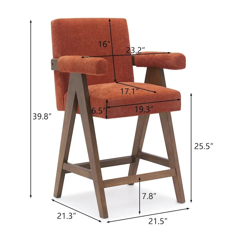 Moderne gepolsterte Thekenhocker, einzeln