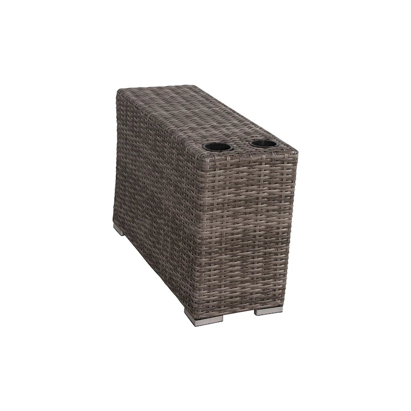 LSI Antibes 12-teiliges Lounge-Set aus grauem Flechtwerk und Aluminium