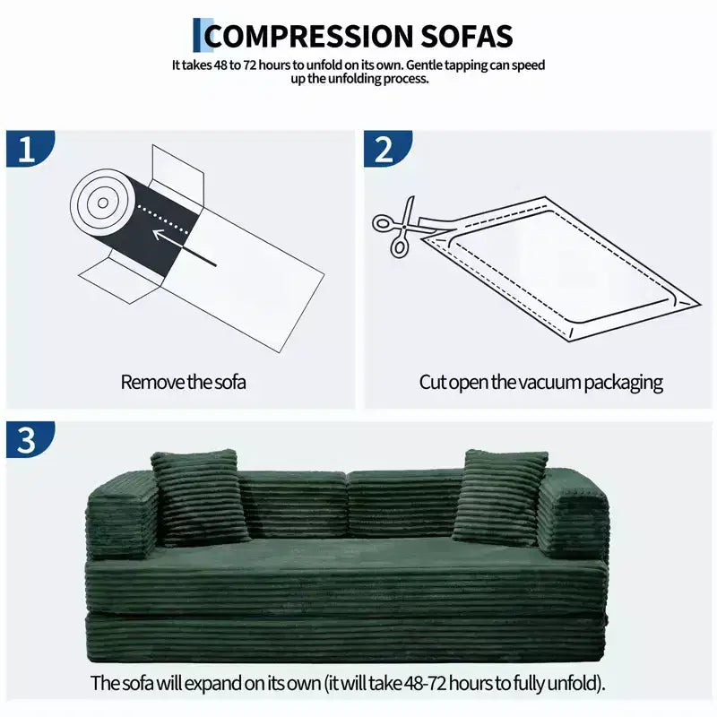 80,7" 5-in-1 ausklappbares Schlafsofa ??Kordsamt, 544 kg, keine Montage erforderlich