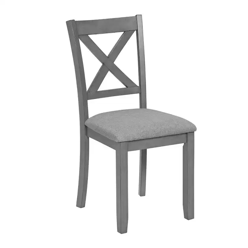 GDFStudio Loren modernes 7-teiliges Esszimmer-Set aus Massivholz mit gepolstertem Tisch und Stühlen