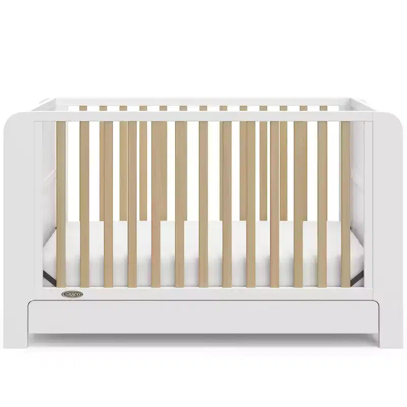 4-in-1 umwandelbares Kinderbett mit Schublade & abnehmbaren Bücherregalen, verstellbarer Matratzenrost