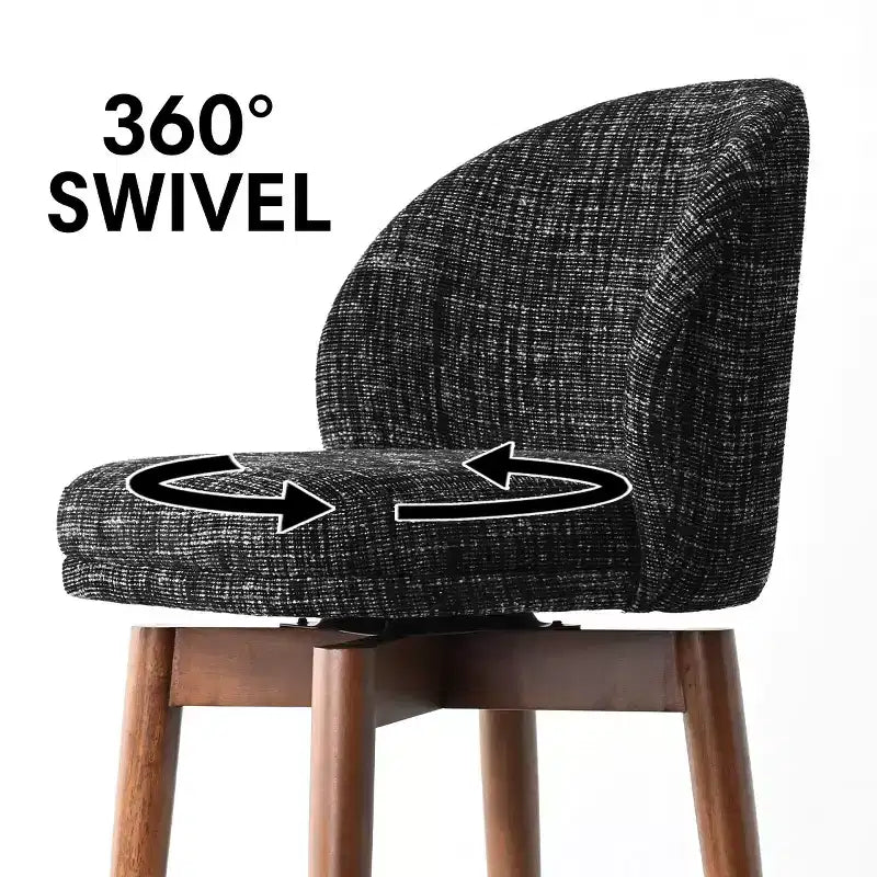 2er-Set moderne drehbare Tresenhocker mit gepolsterter Sitzfläche, 360° rotierbare Stühle für Kücheninsel oder Hausbar mit Massivholzbeinen - Panipeachy