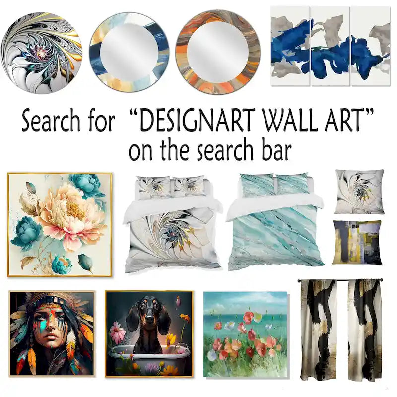 Designart Colorful Mid Century Abstract Fusion I Polsterter Mid-Century Akzentsessel und Mid-Century Modern Sessel