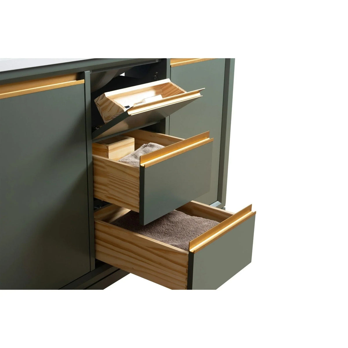 Vanity Art Badezimmerschrank mit Keramikwaschbecken und Platte aus technischem Marmor