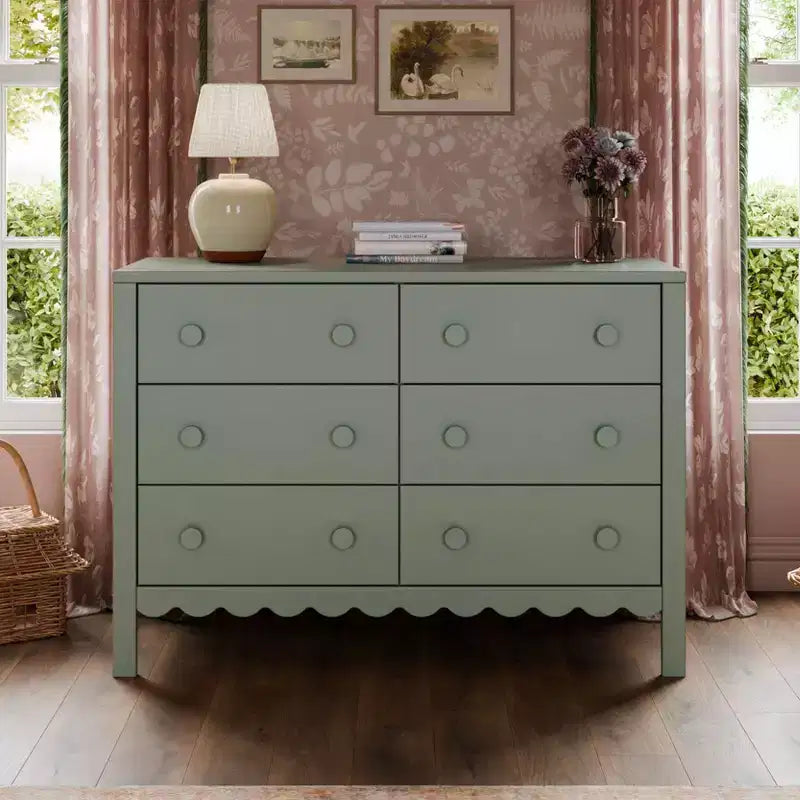 Scallop Kommode mit 6 Schubladen
