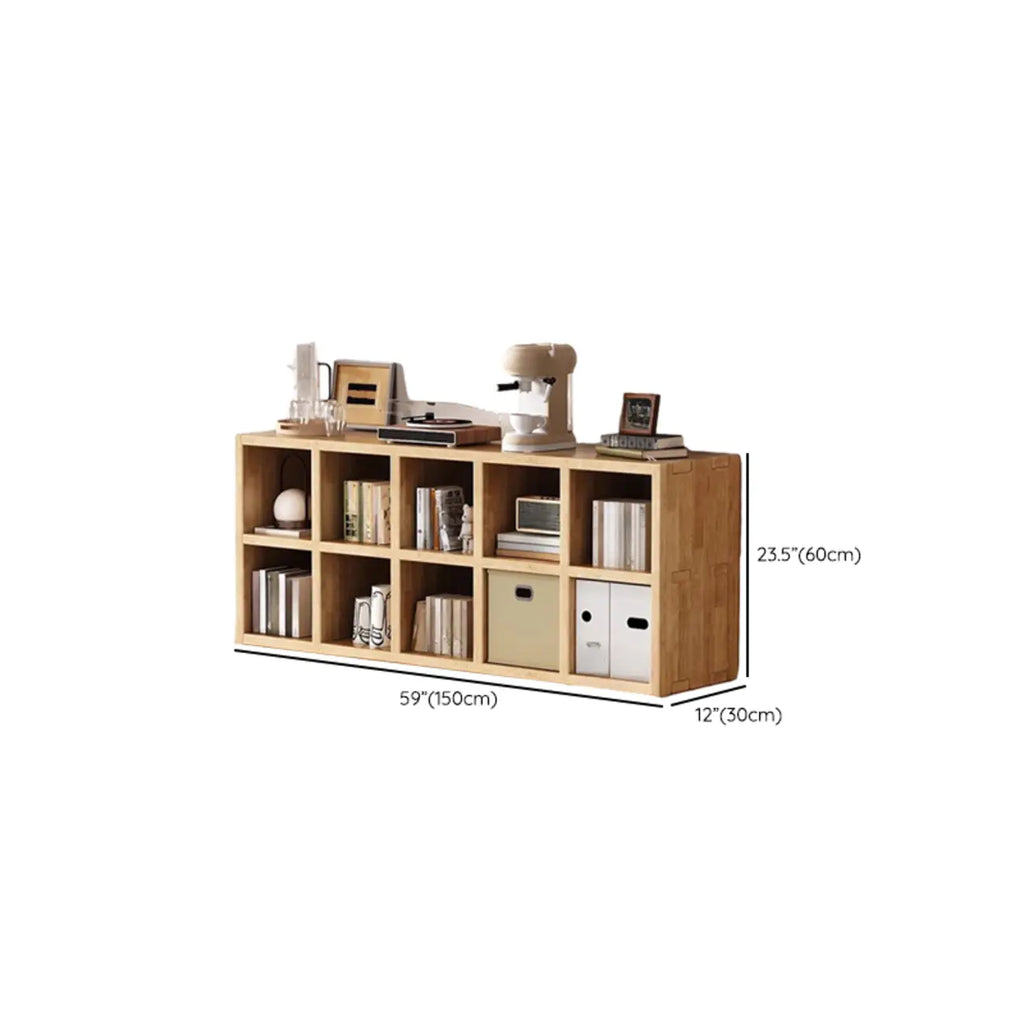 Modernes horizontales 8-faches Holzregal in Natur-Optik