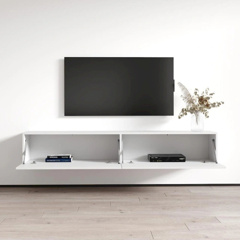 Berno 71 Zoll. Moderner, glänzender, schwebender TV-Wandhalterungsschrank