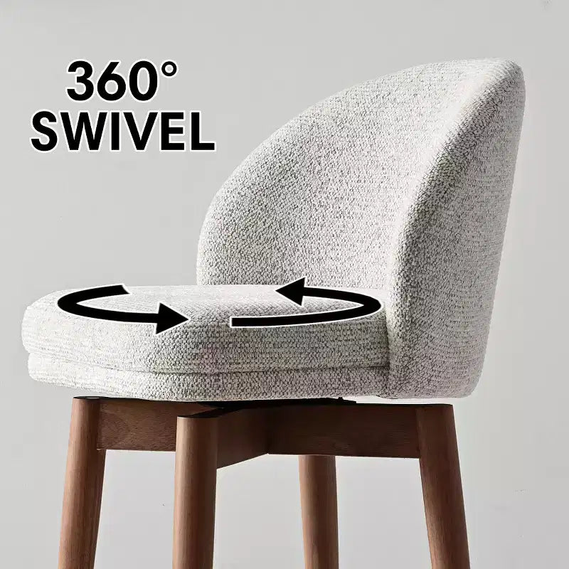 2er-Set moderne drehbare Tresenhocker mit gepolsterter Sitzfläche, 360° rotierbare Stühle für Kücheninsel oder Hausbar mit Massivholzbeinen - Panipeachy