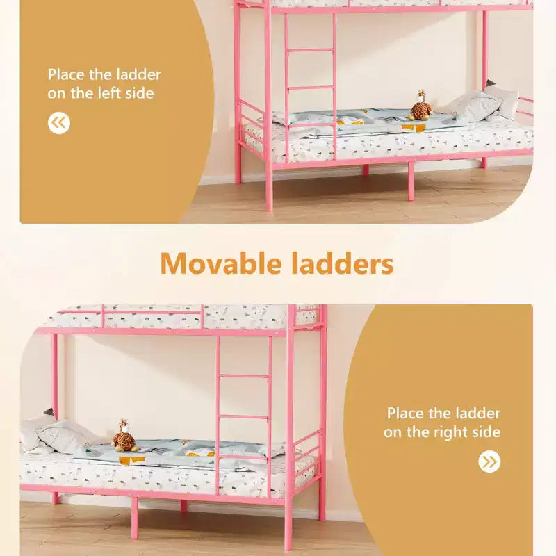 Karl Home Etagenbett aus Stahl für zwei Personen, mit Leiter, für Schlafzimmer oder Wohnheimzimmer, für Kinder und Erwachsene