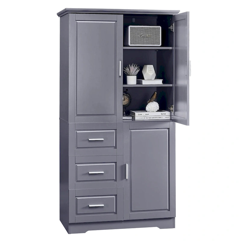 Hoher und breiter Schrank mit Türen für Badezimmer/Büro