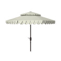 SAFAVIEH Outdoor Kjerstin Volant-Sonnenschirm, 2,7 m, Doppelkuppel