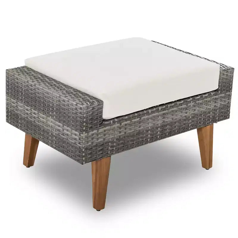 Whisen 6-teiliges Allwetter-PE-Geflecht-Sofaset, Outdoor-Rattan-Sofa mit Doppelkissen