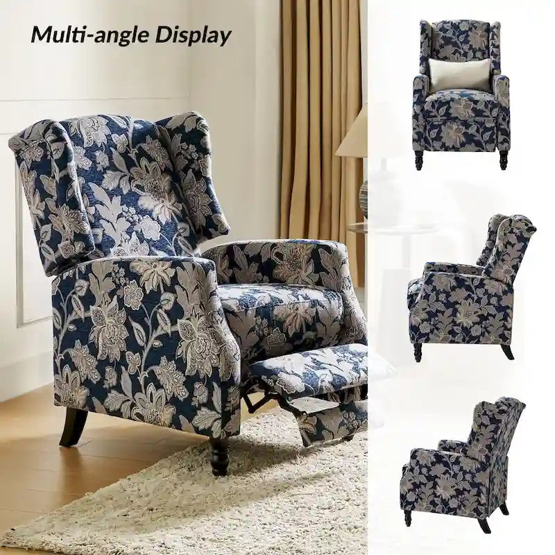 Manueller Mid-Century-Modern-Relaxsessel mit Rückstellfunktion und Ohrensesseldesign