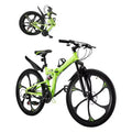 26-Zoll-Klapp-Mountainbike mit Vollfederung, 21-Gang-Schaltung, Scheibenbremsen & Rahmen aus kohlenstoffreichem Stahl für Erwachsene (Damen und Herren)