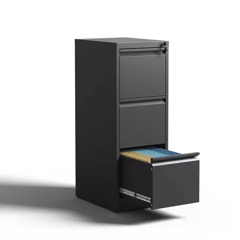 VIYET 52H Aktenschrank aus Metall mit 3 Schubladen und Schloss, vertikaler Stahl-Aktenschrank fürs Homeoffice, passend für A4-, Legal- und Letter-Format