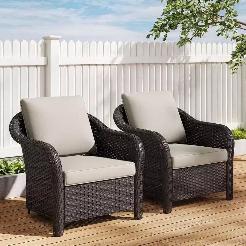 UPTIOT 2-Sitzer Outdoor-Rattansessel mit Auflagen