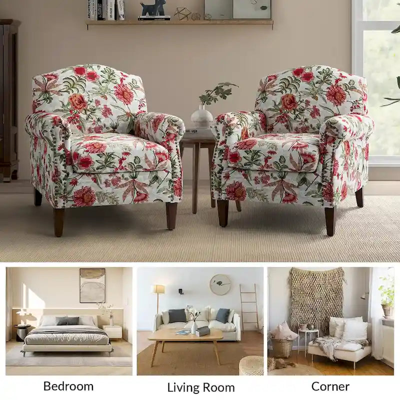 Giampiero Wohnzimmer-Sessel mit Ziernägeln, 2er-Set von HULALA HOME