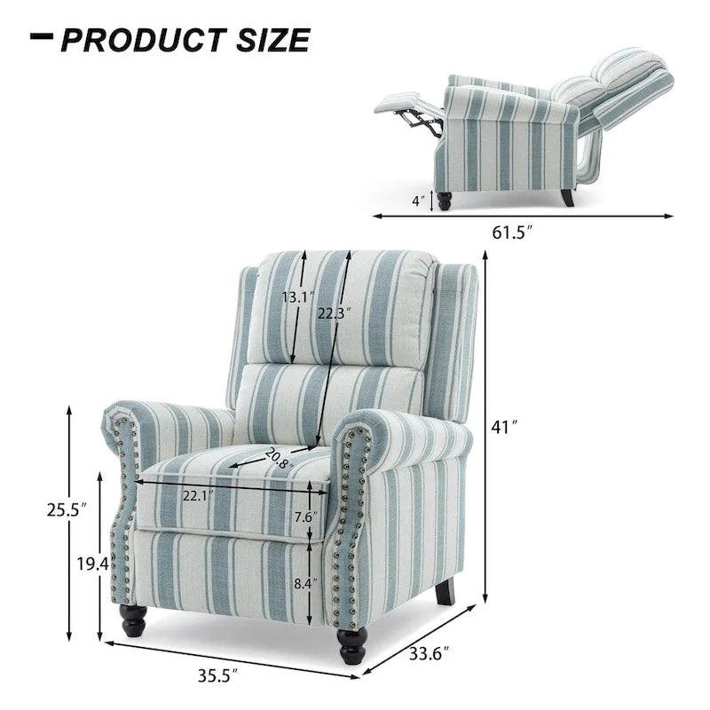 2er-Set moderner Polster-Relaxsessel mit Kunstleder/Stoffbezug