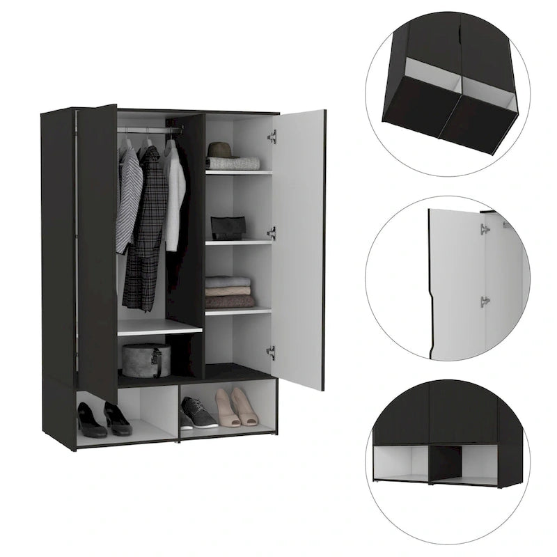 FM Furniture Rose Doppelschrank mit Kleiderstange