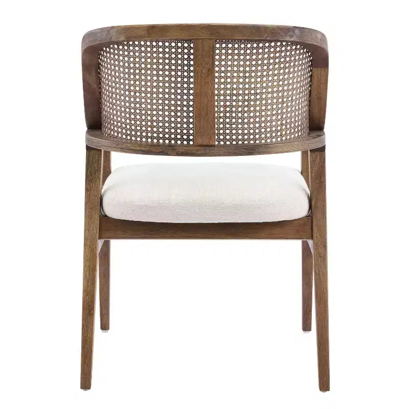 Christopher Knight Home Bennett Mid-Century Modern Essgruppe aus Holz, 5-teilig, ausziehbarer Tisch und 4 gepolsterte Stühle mit Rohrgeflecht-Rückenlehne