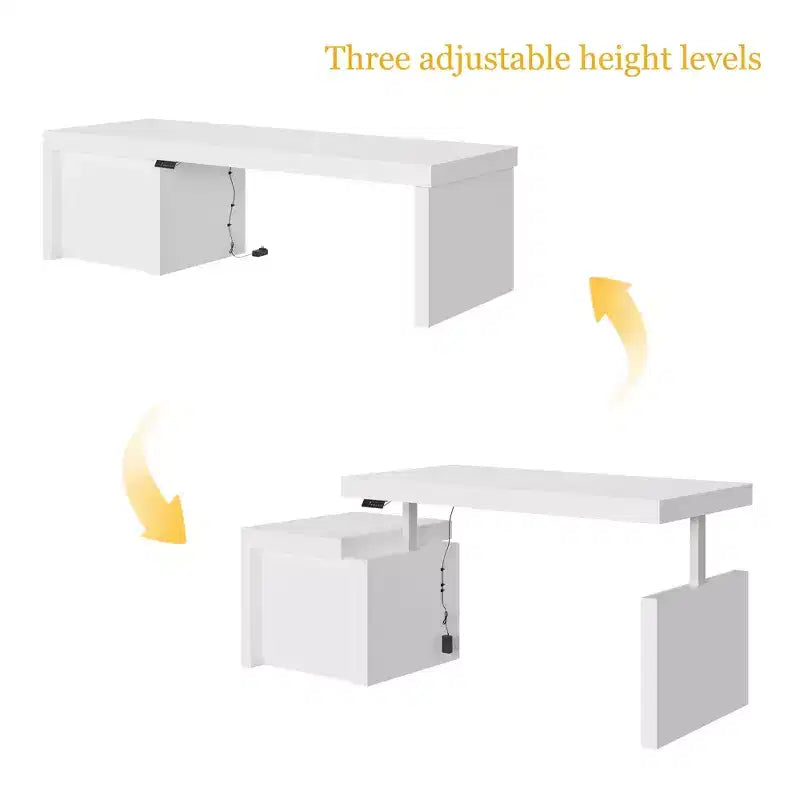 Hitow moderner 110W Hubtisch mit 3 Höhenspeichern, 119 cm max. Höhe, 68 kg Tragkraft, intuitive Bedienung, Kücheninsel/Frühstückstheke
