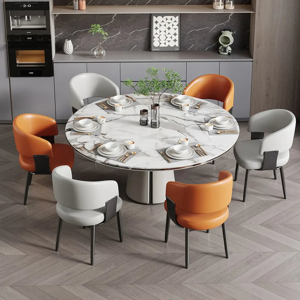 Modern gepolsterter Esszimmerstuhl in Glam-Optik mit Lederbezug
