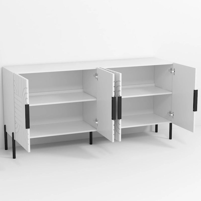 Stilvolle Eleganz: 63-Zoll-TV-Ständer in Weiß – für Fernseher bis zu 65 Zoll – 63 Zoll breit