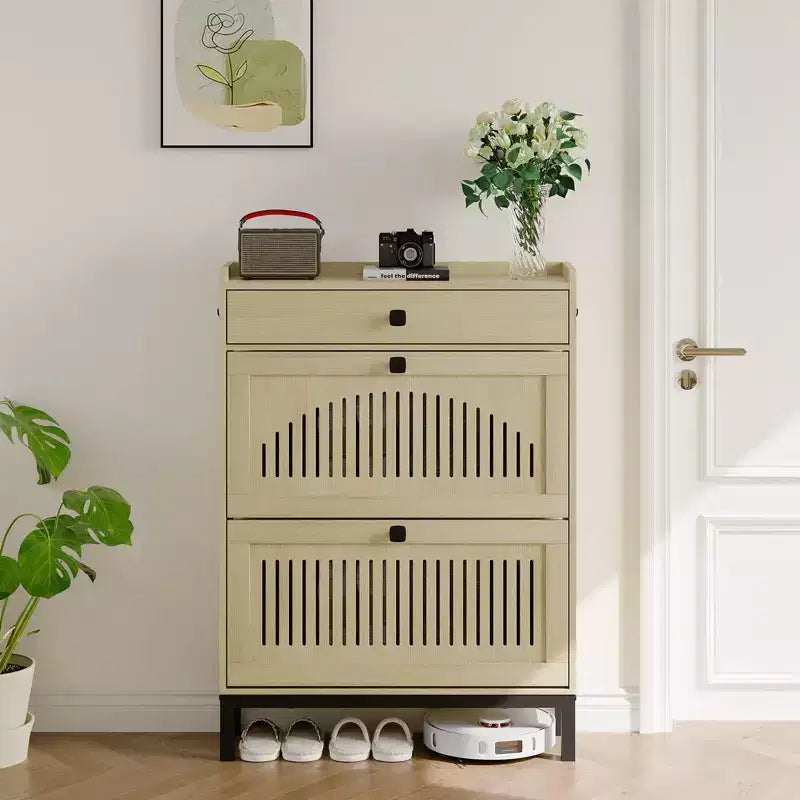 Moderner Schuhschrank aus Holz, verstellbarer Regalboden, freistehendes modernes Design, für Flur, Wohnzimmer