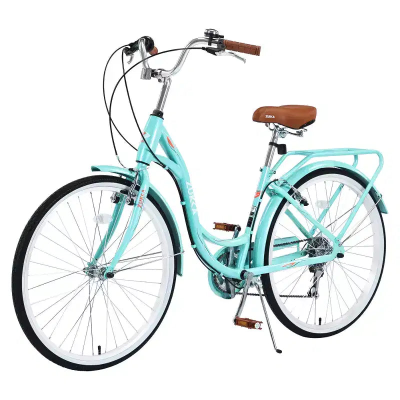 Zeus & Ruta 24-Zoll-Damenfahrrad mit 7-Gang-Schaltung und Stahlrahmen