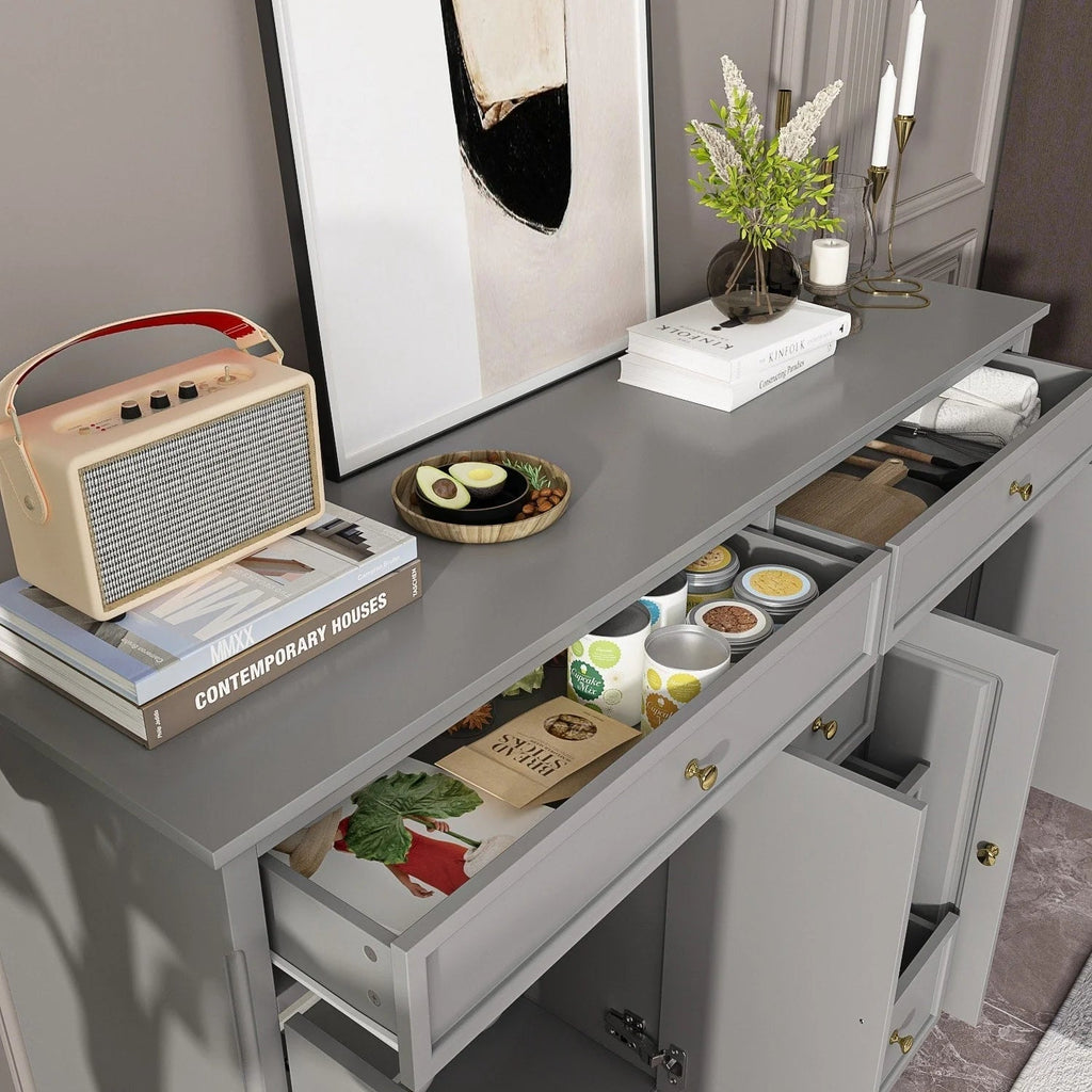 59,1 Sideboard Buffet Weiß Mid-Century Modern Contemporary Lackiert