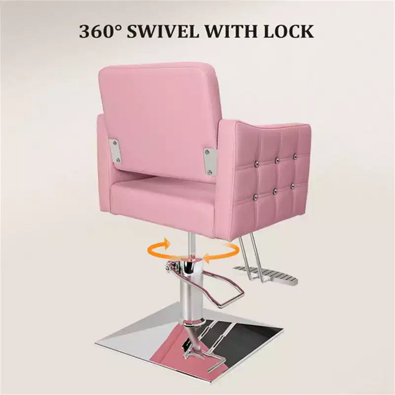 Karl Home Pink robuster hydraulischer Friseursalonstuhl mit Diamantakzenten