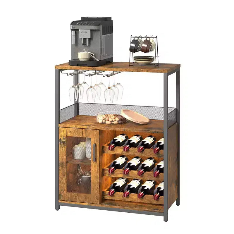 DobleePy Bar-Schränke, Weinschränke, Sideboards, verstellbare Einlegeböden, geeignet für kleine Barschränke in Küchen und Restaurants, Retro-Farbe