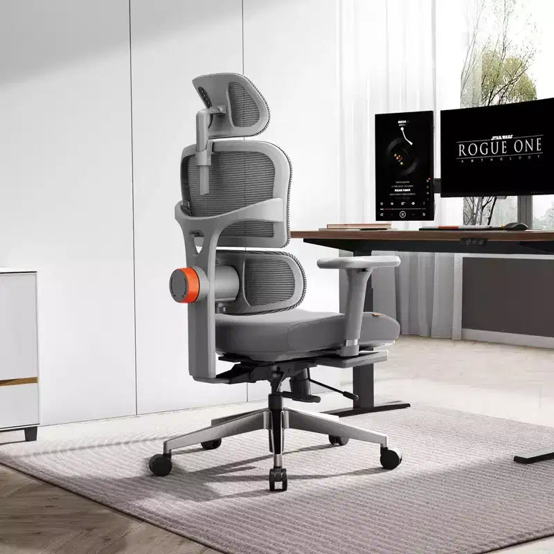 Newtral Ergonomischer Bürostuhl mit Fußstütze - 4D-Armlehnen-Liegestuhl - NT002+LAPD-GRAY