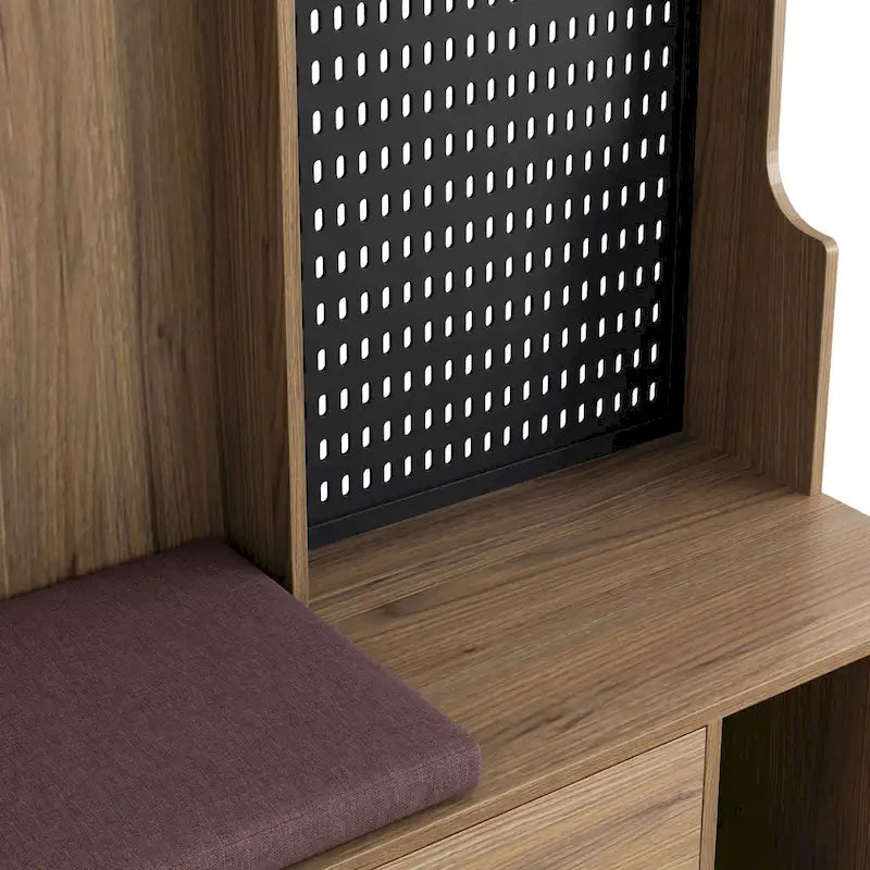 GDFStudio – Finn Multifunktionale Garderobe mit Schuhbank, Lochwand und viel Stauraum