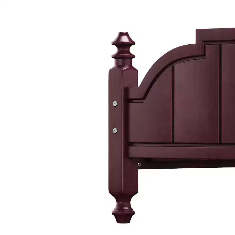 Vintage-Plattformbettgestell in Queensize – Massivholz aus Kiefer, MDF-Kopfteil, kein Boxspringbett erforderlich