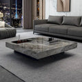 Quadratischer Couchtisch aus Sinterstein im Light-Luxury-Stil