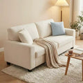 83W Modernes 3-Sitzer-Sofa mit tiefer Sitzfläche, weichem Stoff, breiter Armlehne, abnehmbarem, waschbarem Kissenbezug