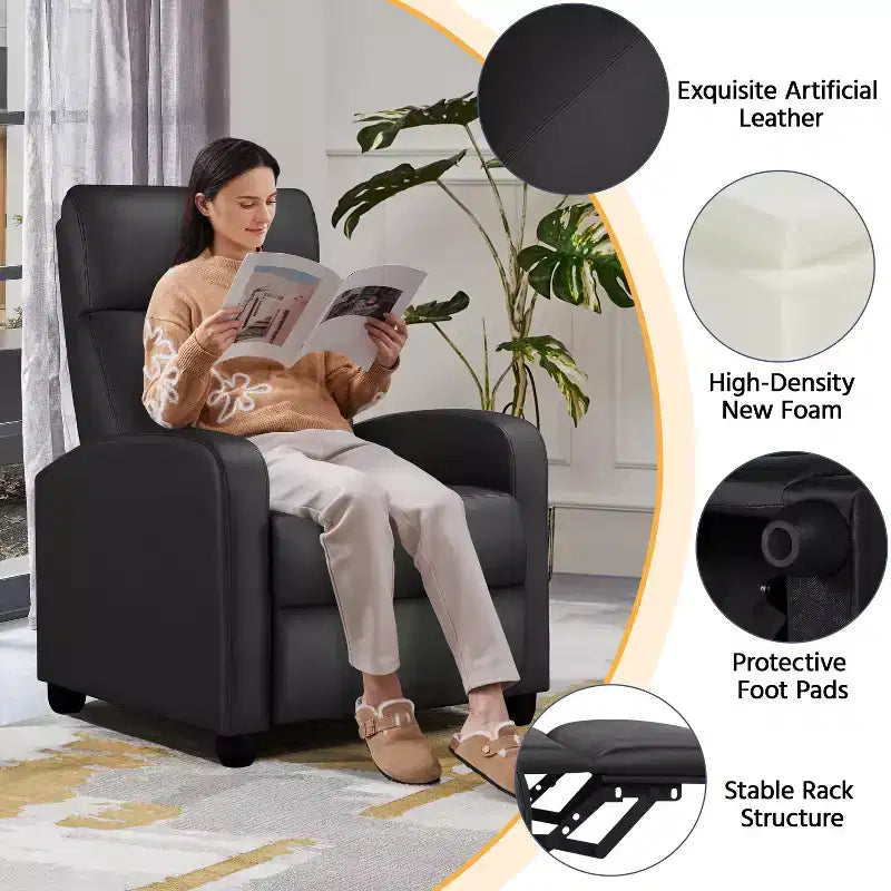 Yaheetech 2er-Set moderne Relax-Sofas aus PU-Leder für Wohnzimmer und Schlafzimmer