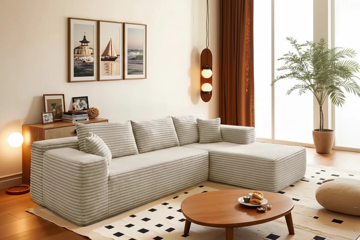 Modernes Polster-Chaiselongue-Sofa mit Kissen für das Wohnzimmer