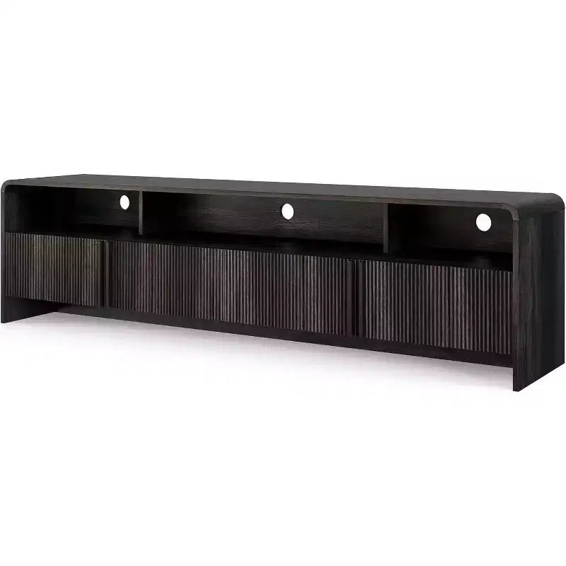 AMERLIFE 70" Modernes TV-Lowboard mit geriffeltem Design & Staufächern, für Fernseher bis 80", Holz-Mediakonsole für das Wohnzimmer