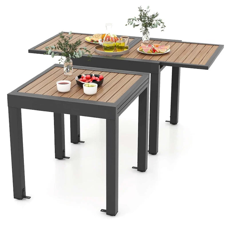 31,5–63 Outdoor-Terrassentisch, ausziehbar, L-förmige Stütze inklusive