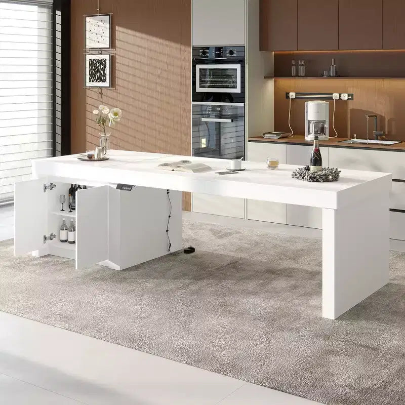 Hitow moderner 110W Hubtisch mit 3 Höhenspeichern, 119 cm max. Höhe, 68 kg Tragkraft, intuitive Bedienung, Kücheninsel/Frühstückstheke