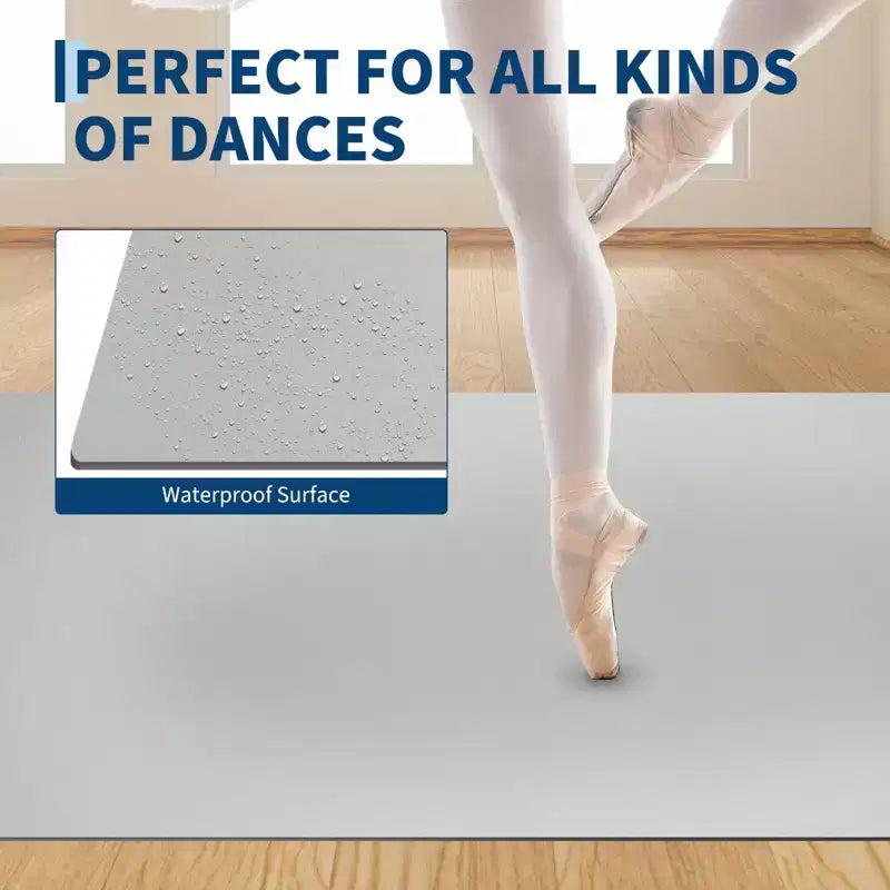 Tragbare 4x6 PVC-Tanzmatte, 5 mm dicke, rutschfeste und kratzfeste Tanzmatte für Ballett, Jazz, Stepptanz, Yoga, Pilates und Training zu Hause