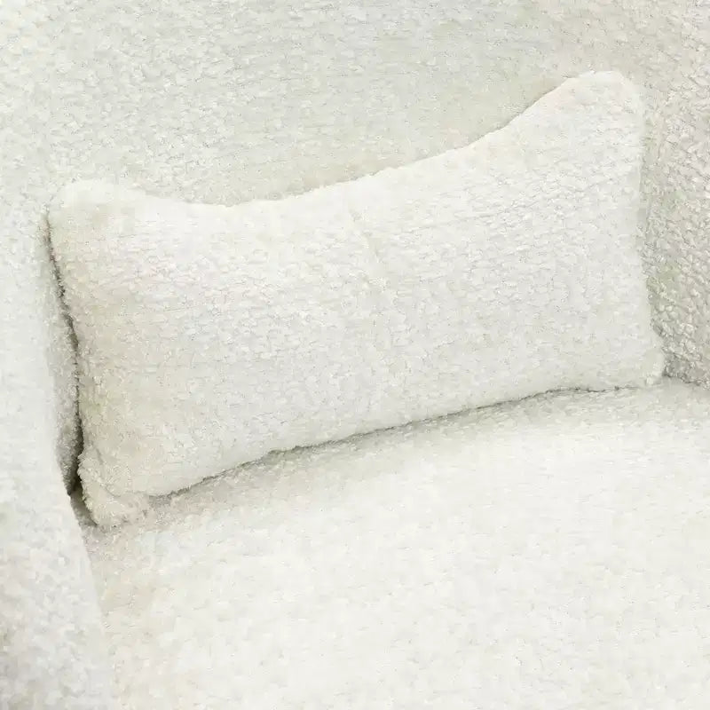Gepolsterter cremefarbener Clubsessel mit cremefarbenem Holzfuß, gebrochenes Weiß
