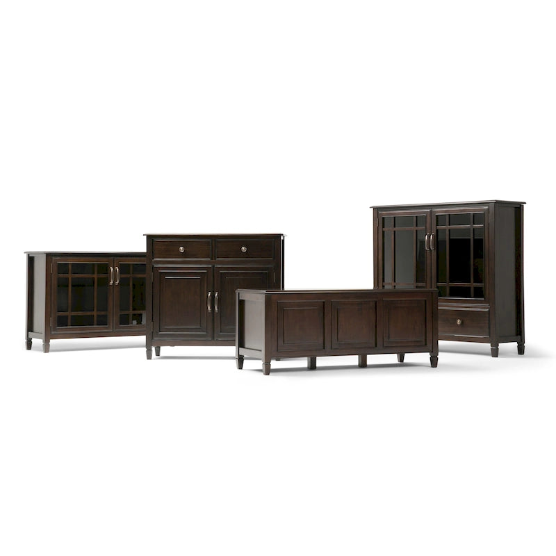 WYNDENHALL Hampshire 40 Zoll breiter Aufbewahrungsschrank für den Eingangsbereich aus Massivholz im traditionellen Stil - 40w x 15t x 36h