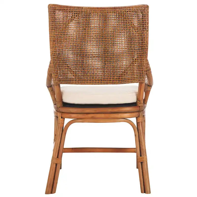 Küstendesign Rattan-Stuhl mit Kissen, 22 B x 24 L x 37 H, 22 B x 24 T x 37 H