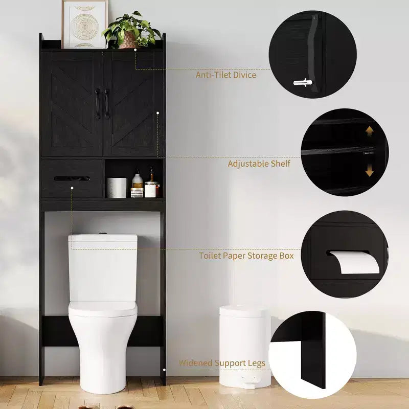 Toiletten-Überbauschrank, freistehender Badezimmer-Organizer für Bad, Toilette und Waschküche