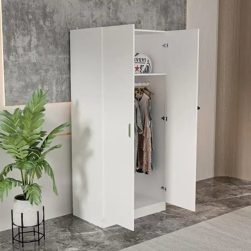 5-stufiger Kleiderschrank mit 2 Türen