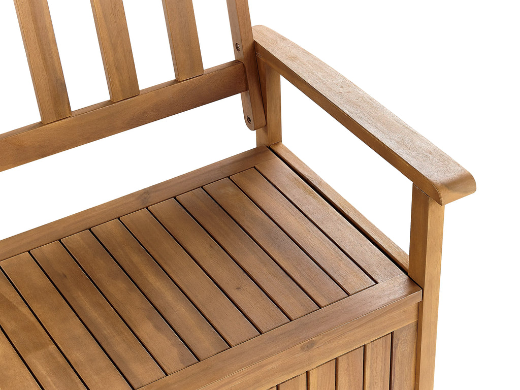 Gartenbank 160 cm mit Stauraum Akazienholz Braun